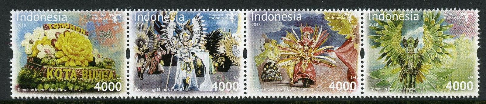 Indonesia 2018 MNH Karnaval Carnival 4v Set Cultures Tradition Festivals Stamps