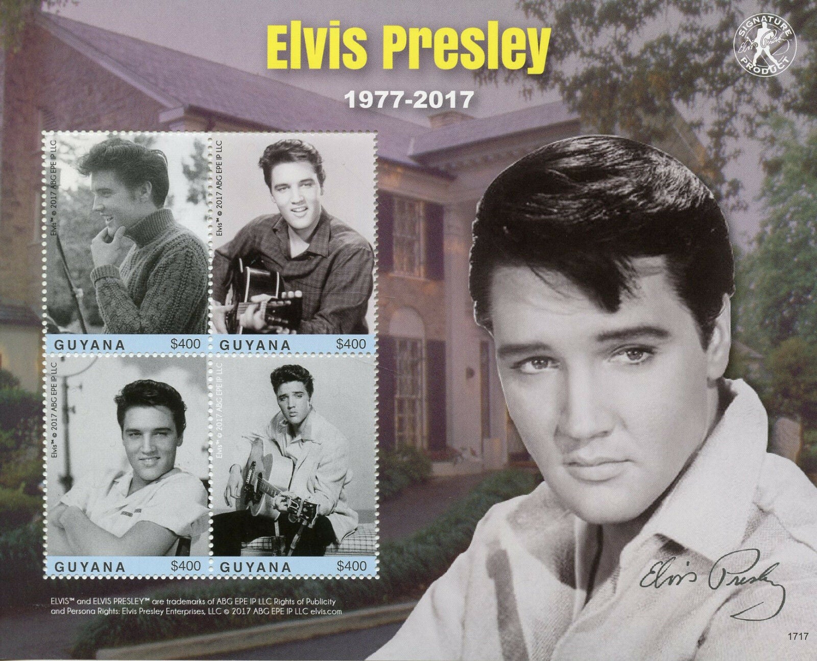 Guyana 2017 MNH Elvis Presley 40th Memorial 4v M/S I Music Celebrities Stamps
