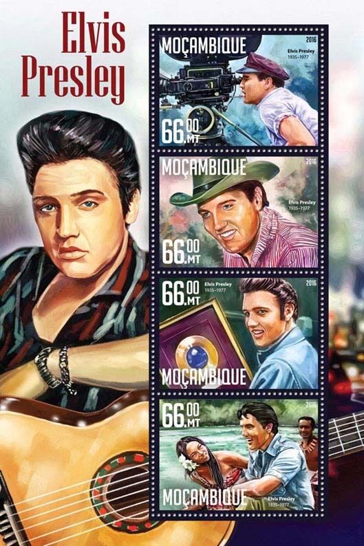 Mozambique Elvis Presley Stamps 2016 MNH Music Celebrities Famous People 4v M/S