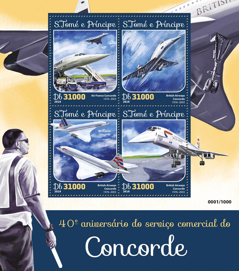 Sao Tome & Principe 2016 MNH Concorde Commercial Service 4v M/S Aviation Stamps