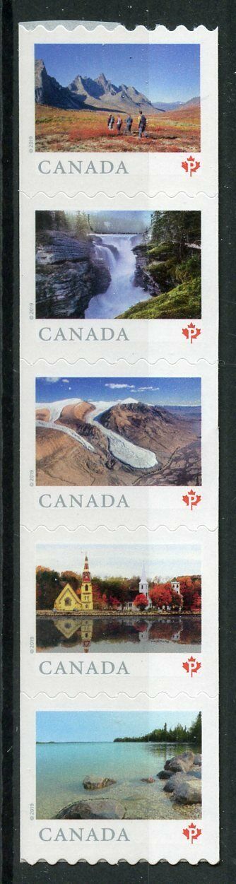 Canada 2019 MNH For Far & Wide 5v S/A Coil Strip Tourism Landscapes Stamps
