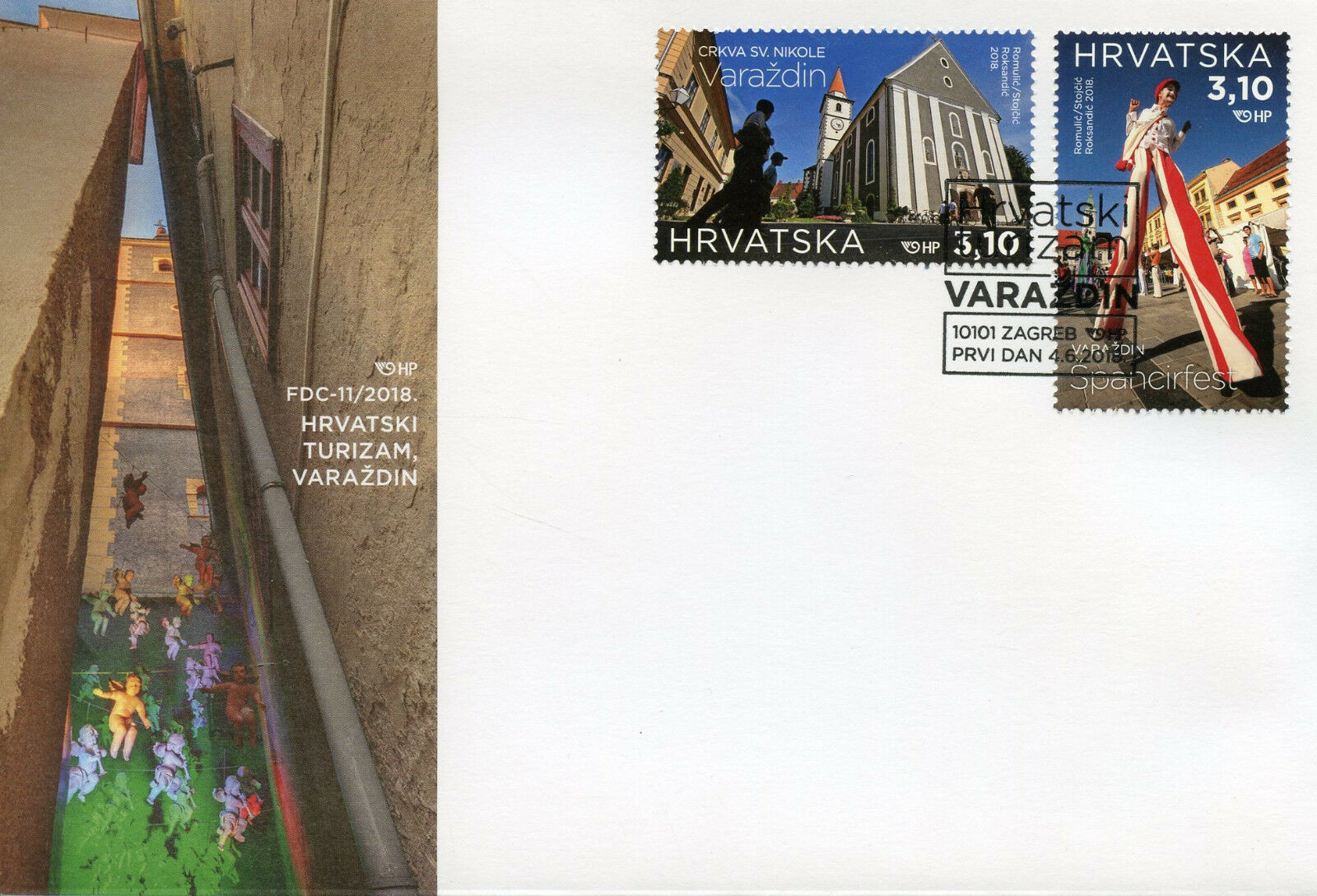 Croatia 2018 FDC Varazdin Tourism 2v Set Cover Churches Architecture Stamps