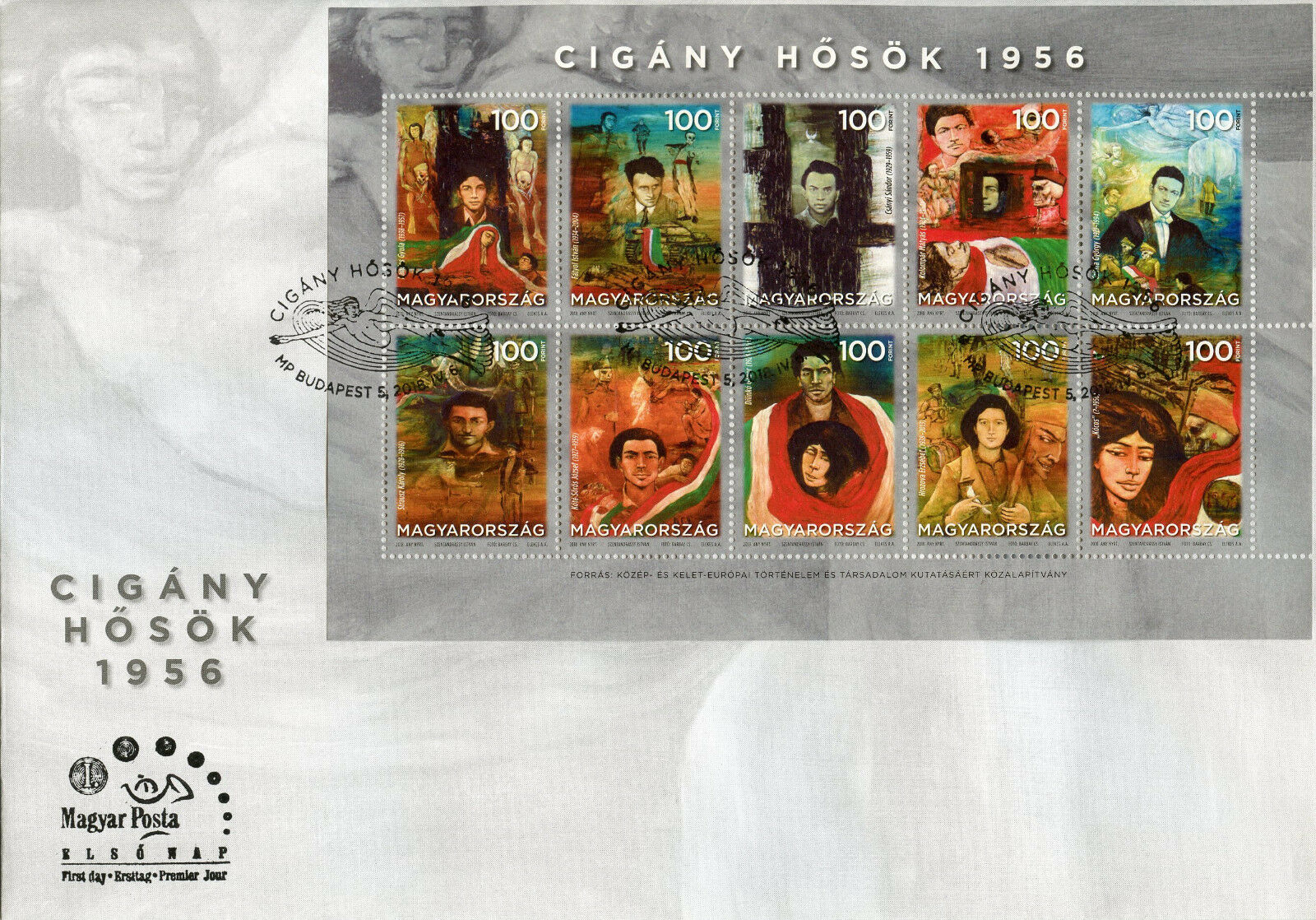 Hungary 2018 FDC Roma Heroes 1956 Revolution 10v M/S Cover Art Flags Stamps
