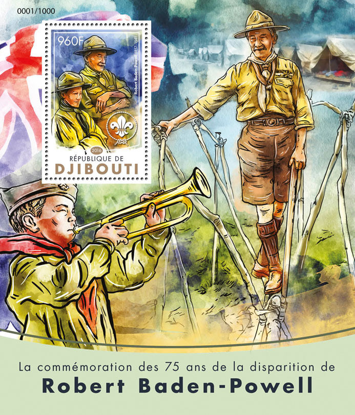 Djibouti 2016 MNH Scouting Stamps Robert Baden-Powell Boy Scouts 1v S/S