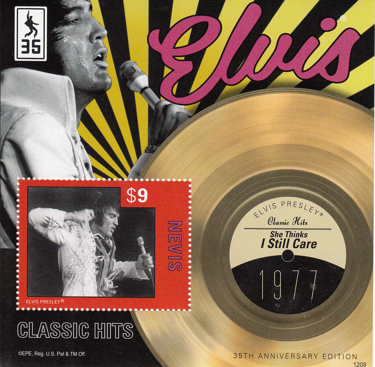 Nevis 2012 MNH Elvis Presley Classic Hits V 1v S/S 1977 She Thinks I Still Care