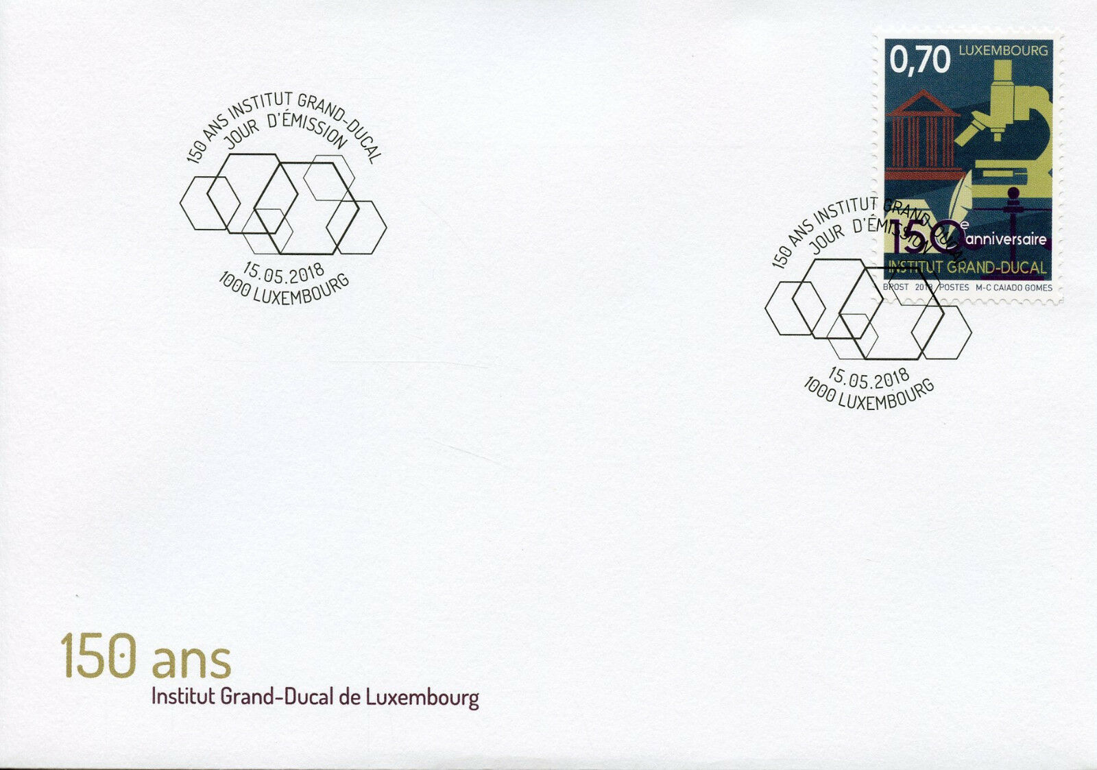 Luxembourg 2018 FDC Institut Grand-Ducal 1v Cover Science Architecture Stamps