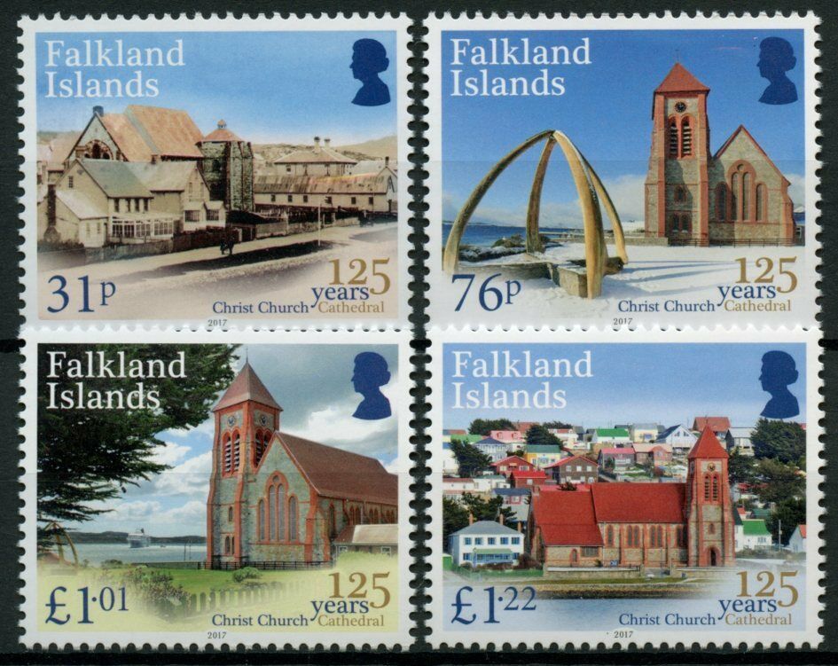 Falkland Islands 2017 MNH Churches Stamps Christ Church Cathedral 125 Yrs Architecture 4v Set