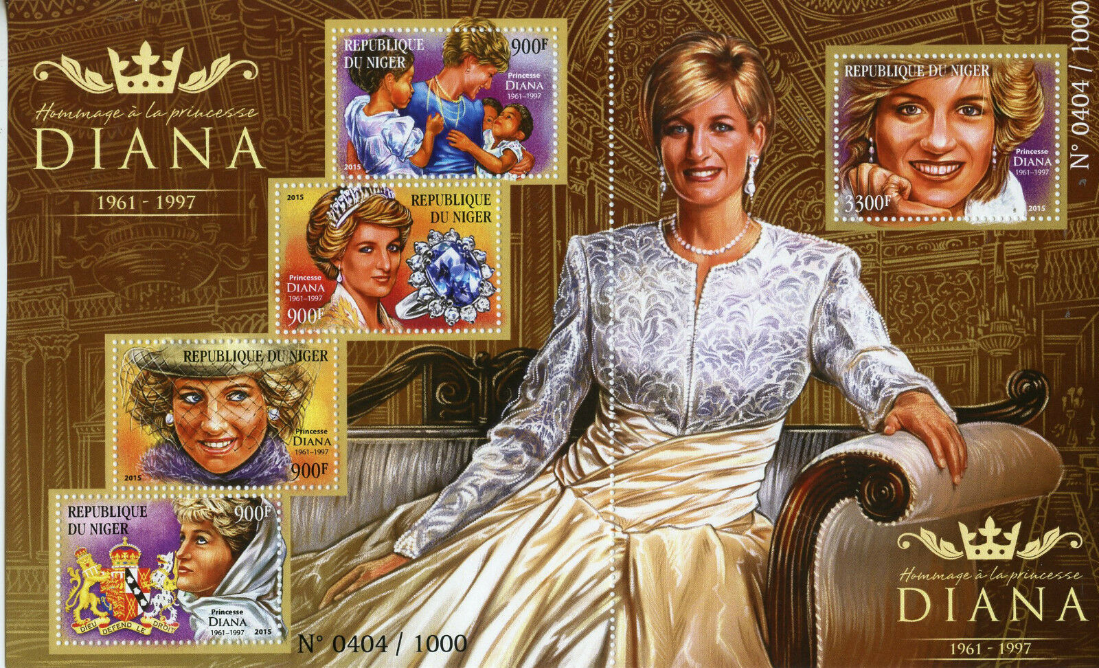 Niger 2015 MNH Tribute to Princess Diana 4v M/S + 1v S/S Royalty Stamps