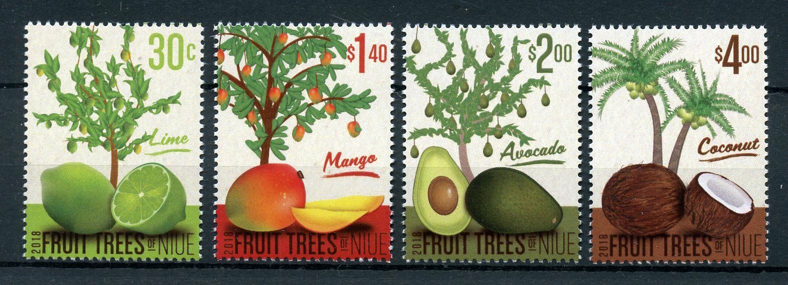 Niue 2018 MNH Fruit Trees Mango Coconut Avocado 4v Set Fruits