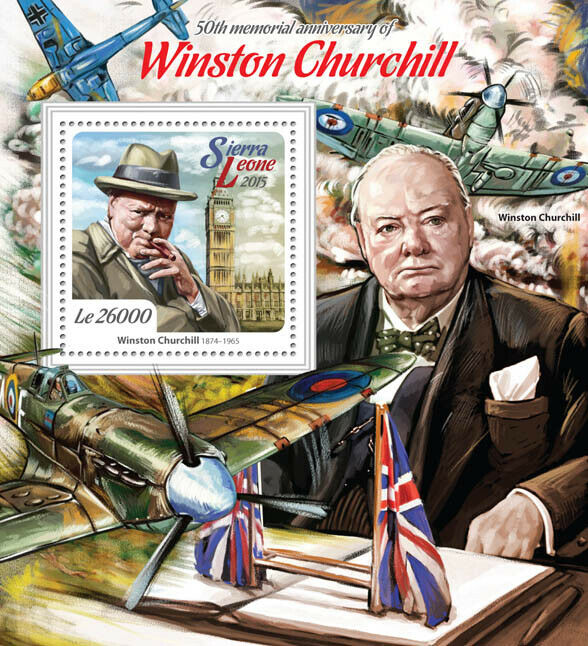Sierra Leone Military Stamps 2015 MNH Winston Churchill Big Ben Aviation 1v S/S