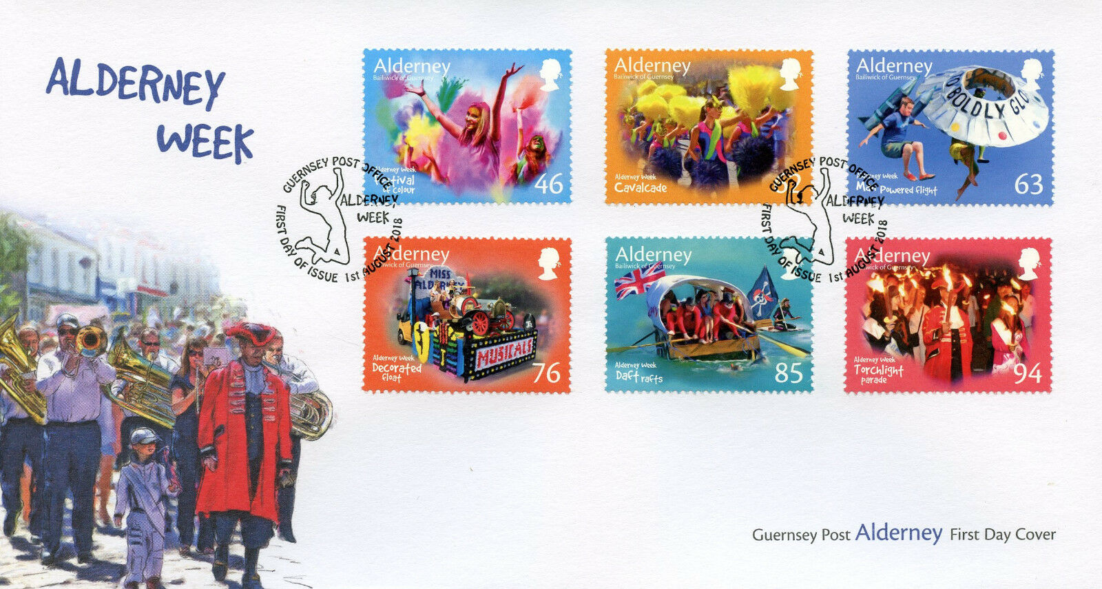 Alderney 2018 FDC Alderney Week Festivals Floats 6v Cover Cultures Stamps