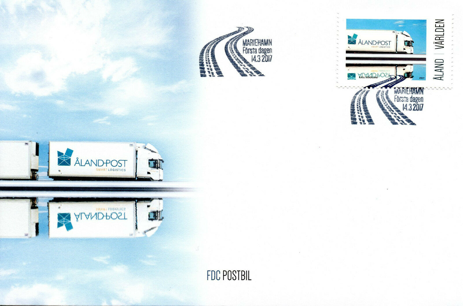 Aland 2017 FDC My Stamp Postal Lorry 1v Set Cover Lorries Trucks Stamps