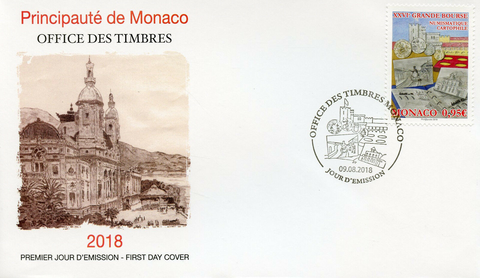 Monaco 2018 FDC Grande Bourse Fairs 1v Set Cover Numismatics Cartography Stamps