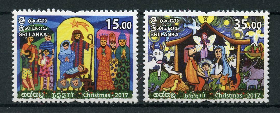 Sri Lanka 2017 MNH Christmas Nativity 2v Set Seasonal Stamps