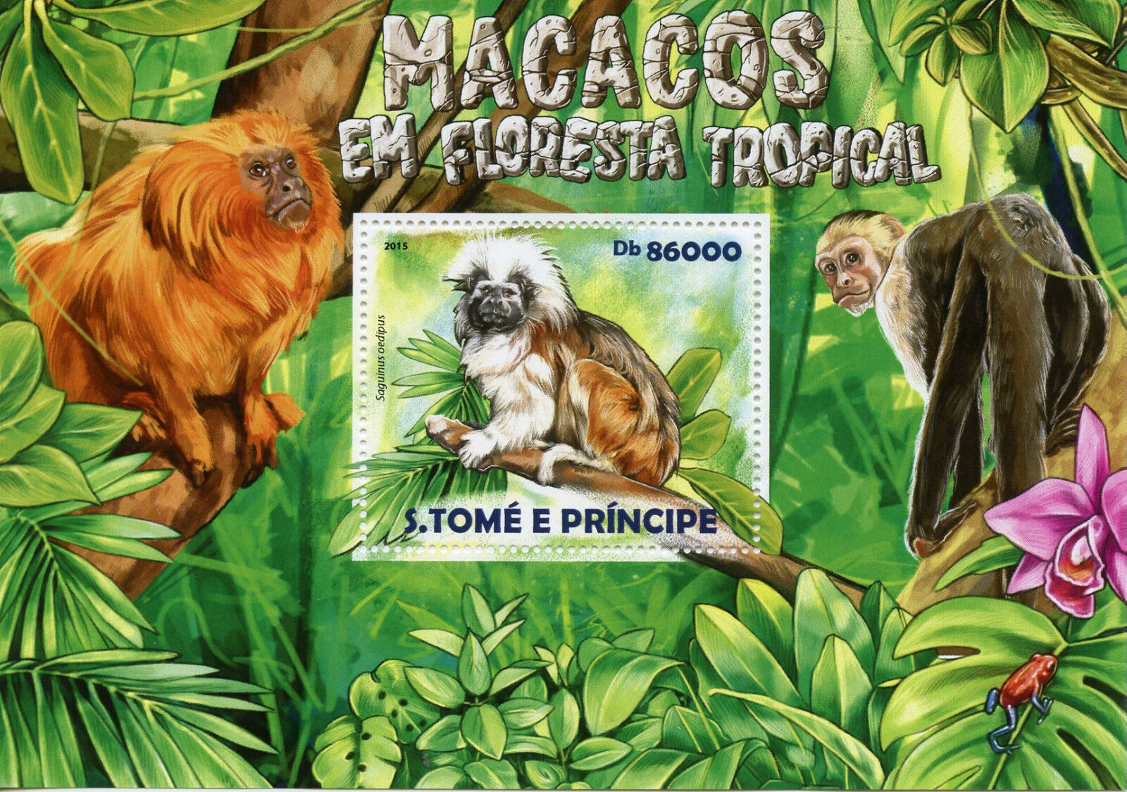 Sao Tome & Principe 2015 MNH Monkeys Tropical Forest 1v S/S Tamarin Macacos