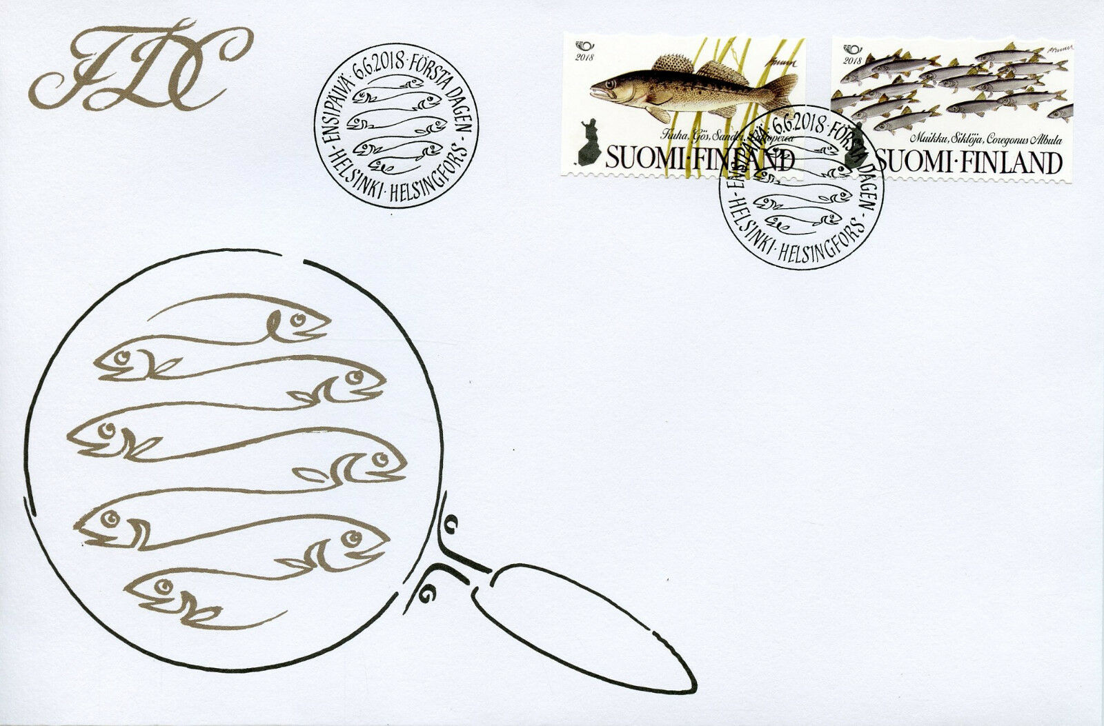 Finland 2018 FDC Nordic Fish Fishes Norden 2v S/A Set Cover Stamps