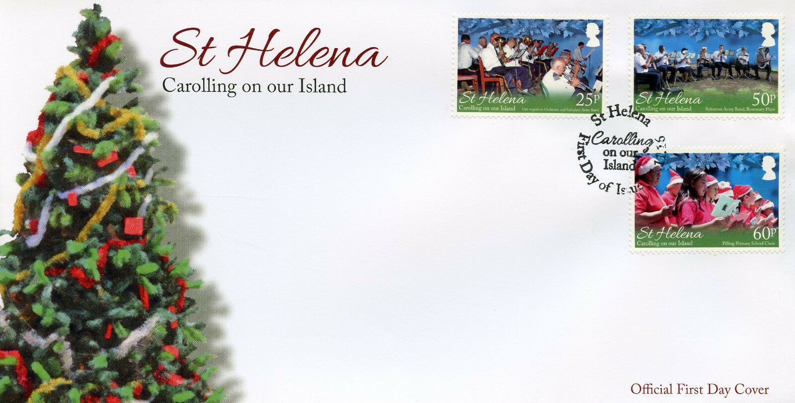 St Helena 2016 FDC Carolling on Our Island 3v Set Cover Christmas Stamps