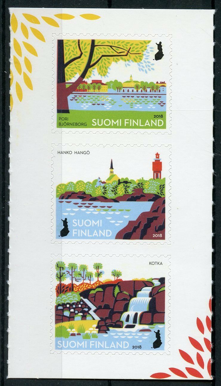 Finland 2018 MNH National Urban Parks II 3v S/A Set Trees Nature Stamps