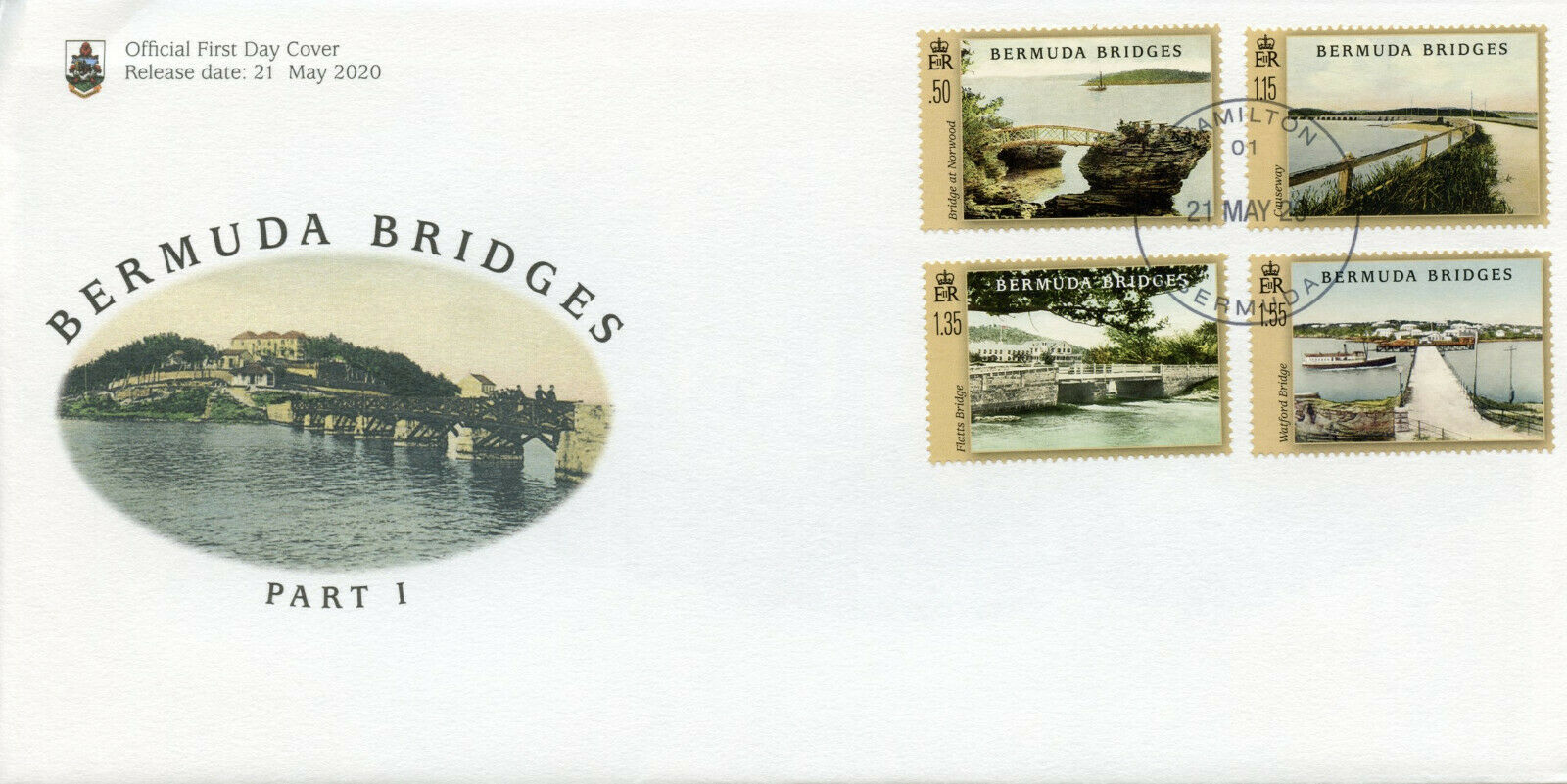 Bermuda Architecture Stamps 2020 FDC Bridges Landscapes Boats Tourism 4v Set