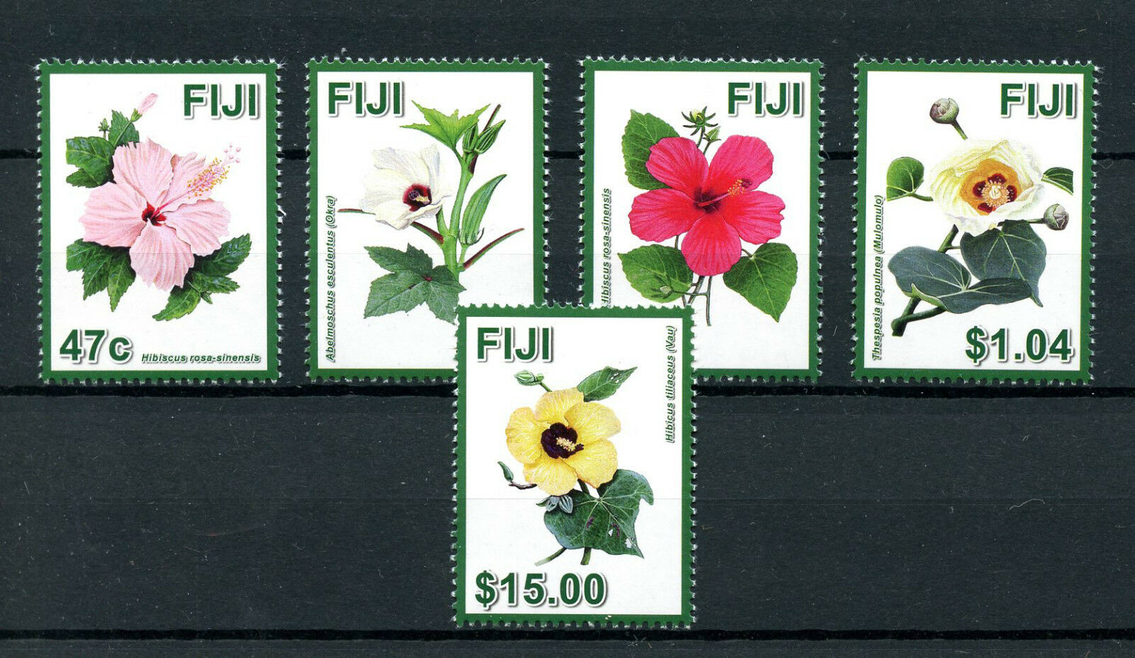 Fiji 2016 MNH Flowers Stamps Hibiscus Flora Nature 5v Set