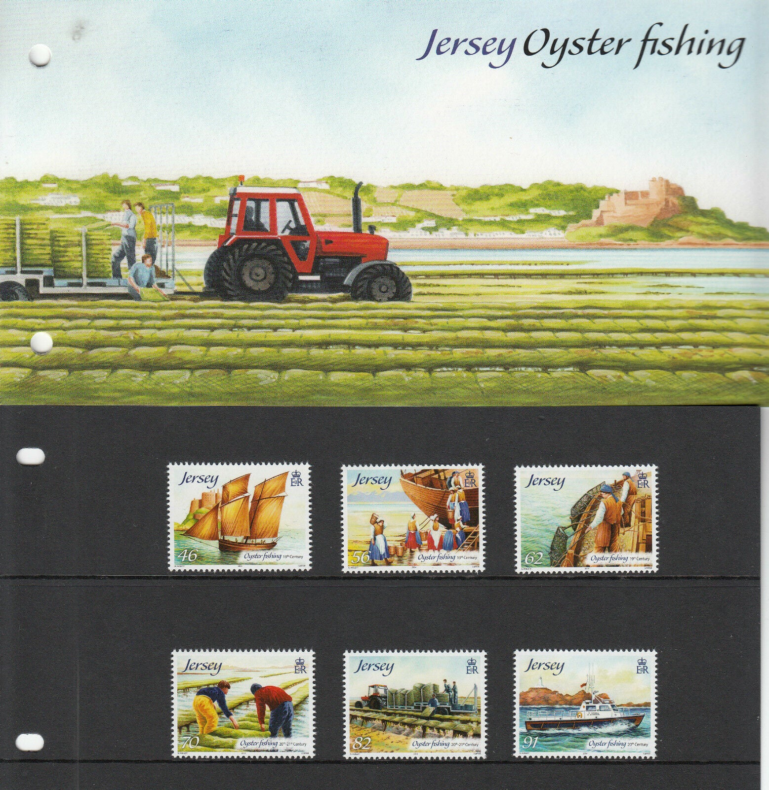 Jersey 2014 MNH Oyster Fishing 6v Set Presentation Pack Ships Boats