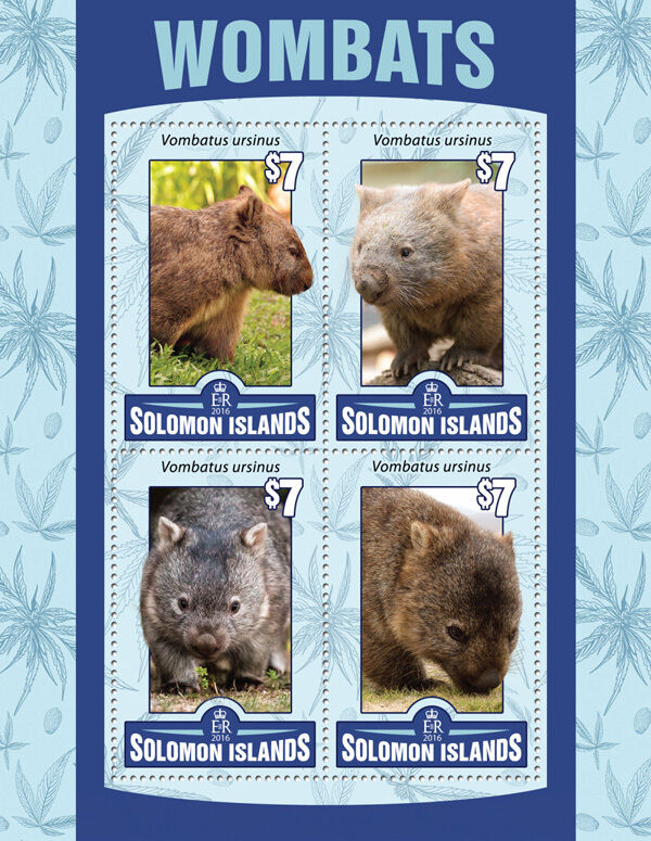 Solomon Islands 2016 MNH Wild Animals Stamps Wombats Wombat 4v M/S