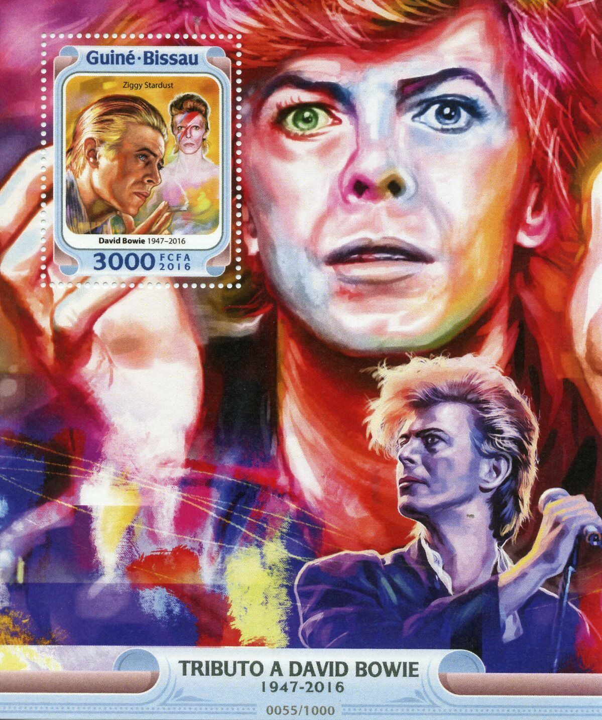 Guinea-Bissau 2016 MNH Tribute to David Bowie 1v S/S Ziggy Stardust Stamps
