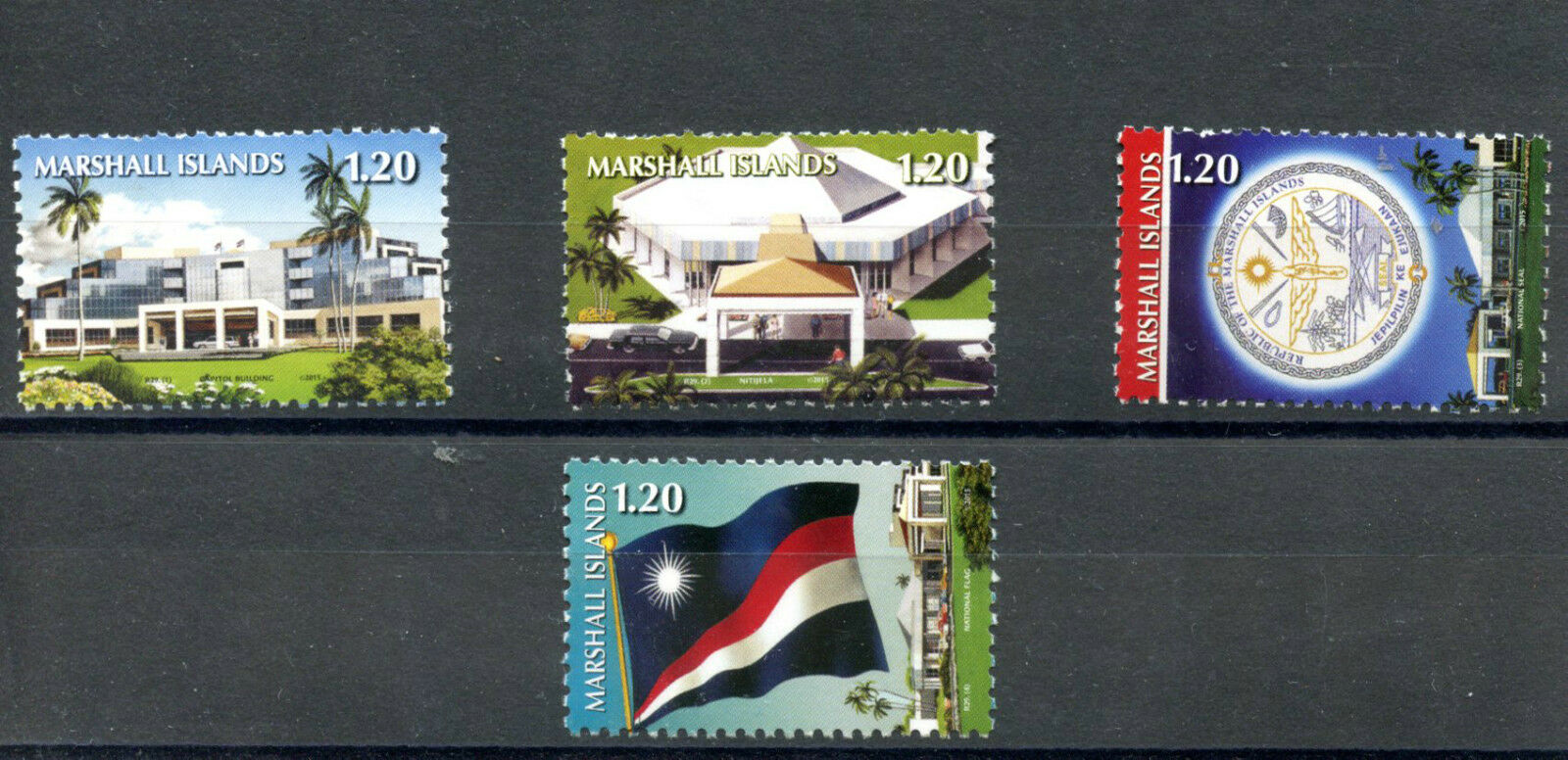 Marshall Islands 2015 MNH National Icons 4v Set Seal Flag Buildings Architecture