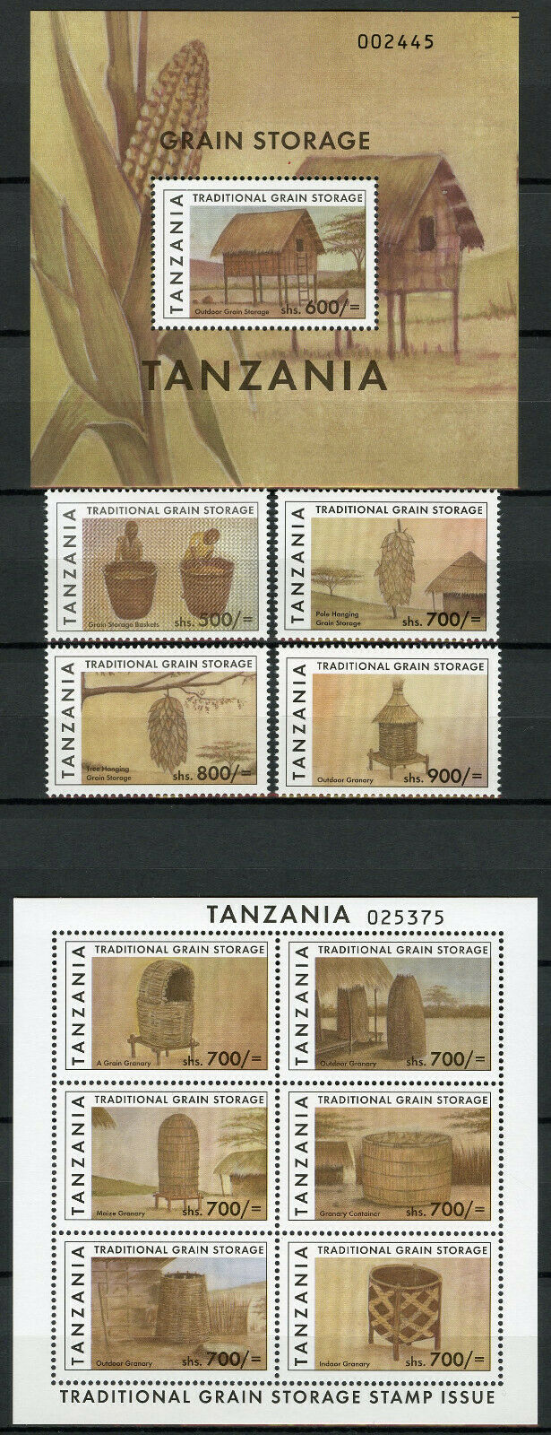 Tanzania 2011 MNH Cultures Stamps Traditional Grain Storage 4v Set 6v M/S 1v S/S