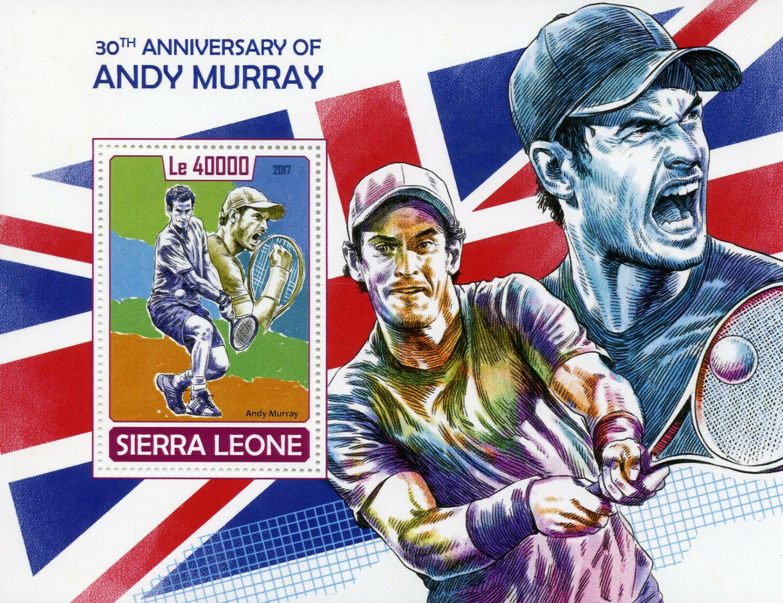 Sierra Leone Tennis Stamps 2017 MNH Andy Murray 30th Birthday Sports 1v S/S
