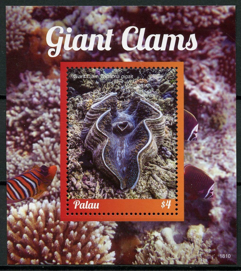 Palau 2018 MNH Marine Animals Stamps Giant Clams Corals Coral Reefs 1v S/S