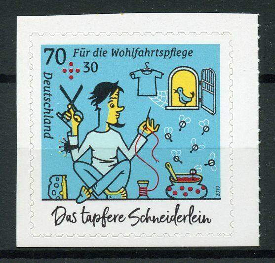 Germany 2019 MNH Brave Little Tailor 1v S/A Set Grimm Fairy Tales Stamps