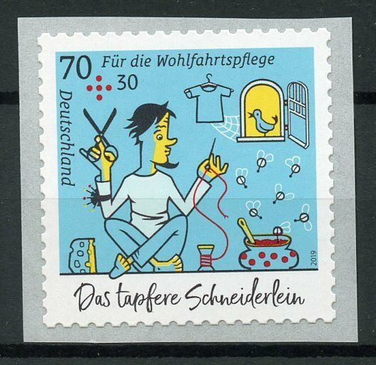 Germany 2019 MNH Brave Little Tailor 1v S/A Coil Set Grimm Fairy Tales Stamps
