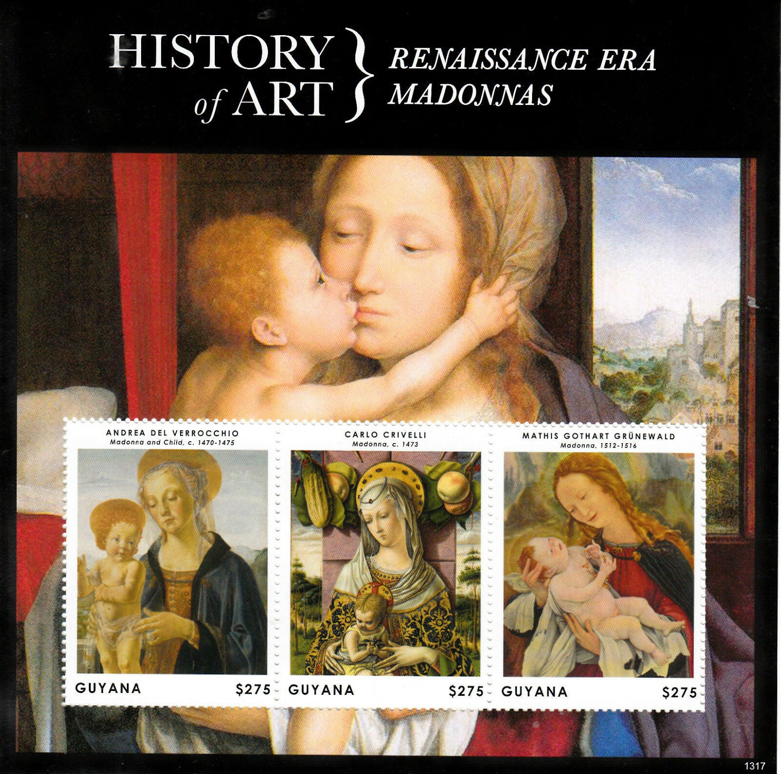 Guyana 2013 MNH History of Art Renaissance Era Madonnas 3v M/S Carlo Crivelli