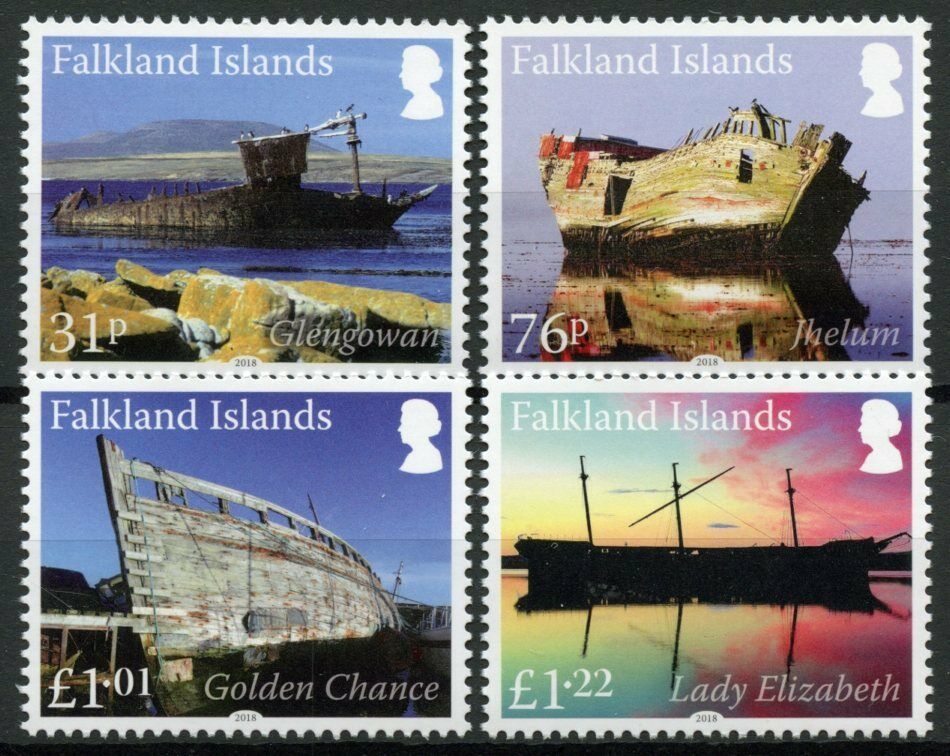 Falkland Islands 2018 MNH Ships Stamps Wrecks Shipwrecks Pt II Boats 4v Set