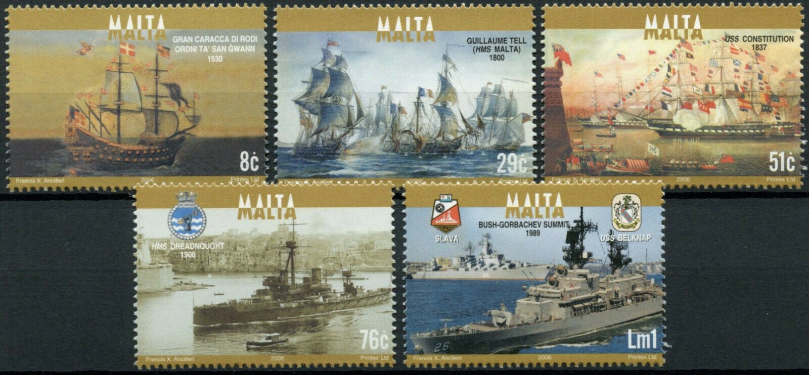 Malta 2006 MNH Ships Stamps Naval Vessels Santa Ana USS Belknap Nautical 5v Set