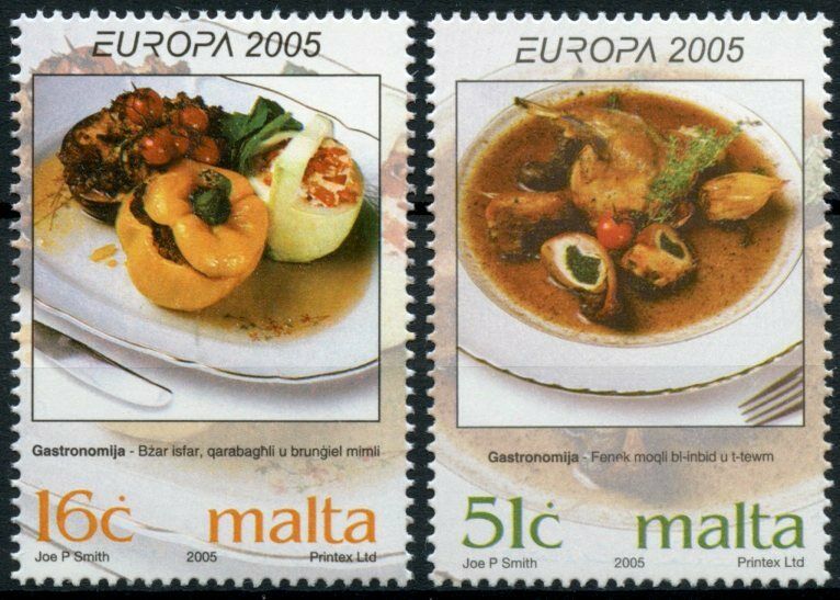 Malta Europa Stamps 2005 MNH Gastronony Cuisine Roast Rabbit Cultures 2v Set