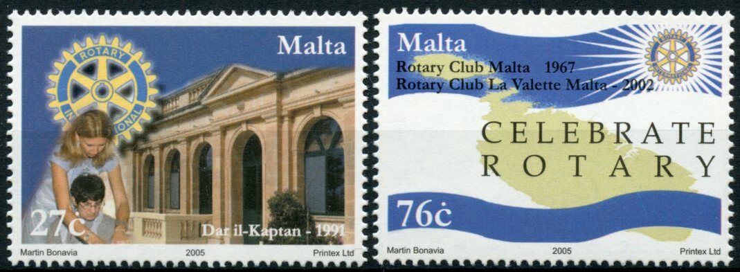 Malta Rotary International Stamps 2005 MNH Rotary Club Architecture 2v Set