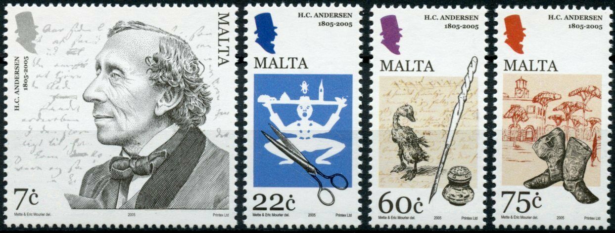 Malta People Stamps 2005 MNH Hans Christian Andersen Writers Fairy Tales 4v Set