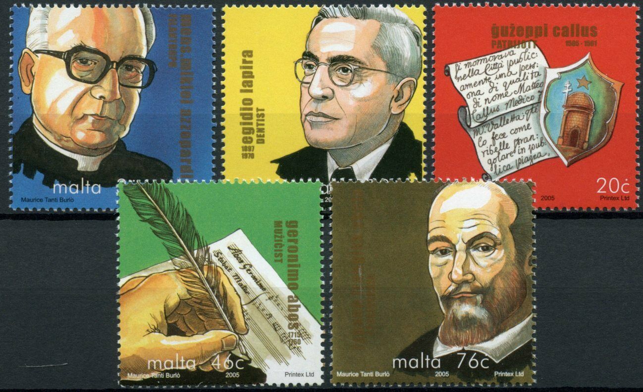 Malta People Stamps 2005 MNH Personalities Composers Historians Doctors 5v Set