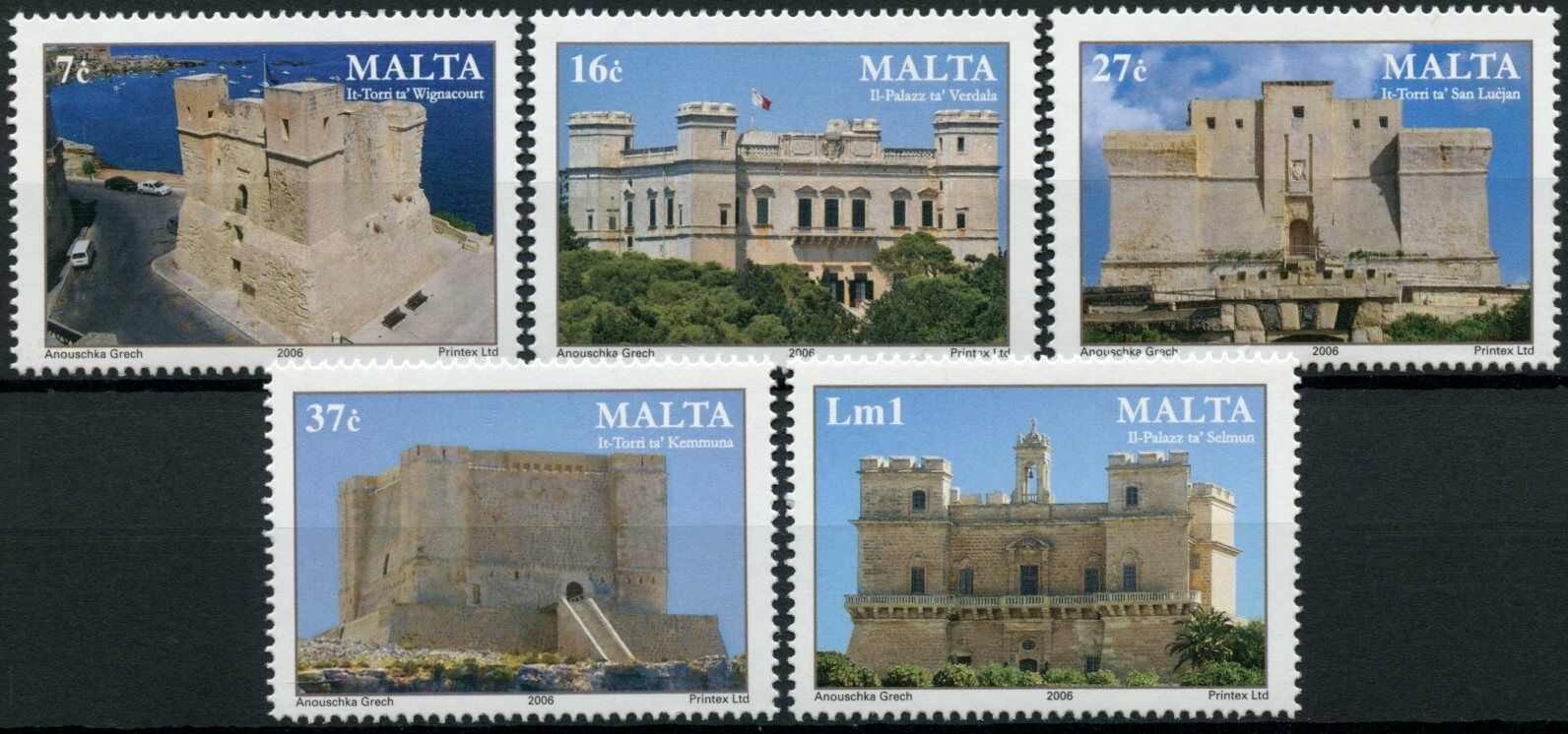 Malta Architecture Stamps 2006 MNH Castles & Towers Verdala Castle 5v Set