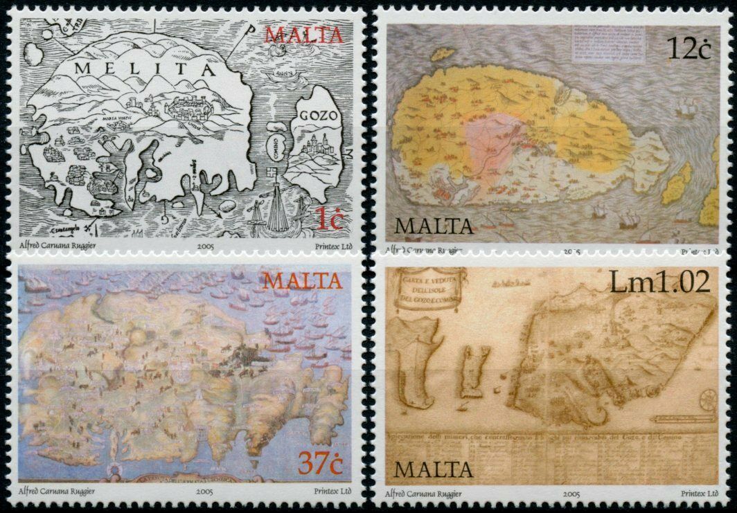 Malta Cartography Stamps 2005 MNH Old Maps Gozo Geography 4v Set