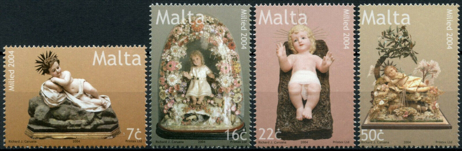 Malta Christmas Stamps 2004 MNH Seasonal Bambino Models 4v Set