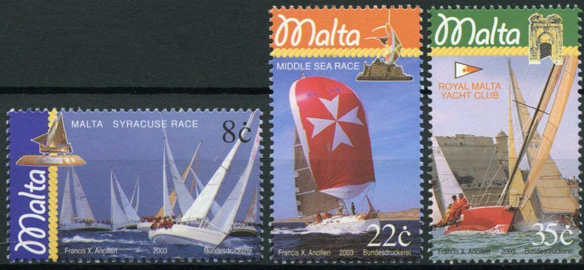 Malta Sailing Stamps 2003 MNH Yachting Sail Boats Yachts Maritime 3v Set