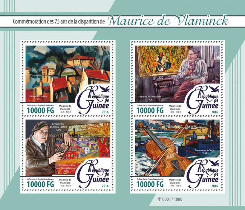 Guinea 2016 MNH Maurice de Vlaminck 4v M/S Machine Bougival Art Paintings Stamps