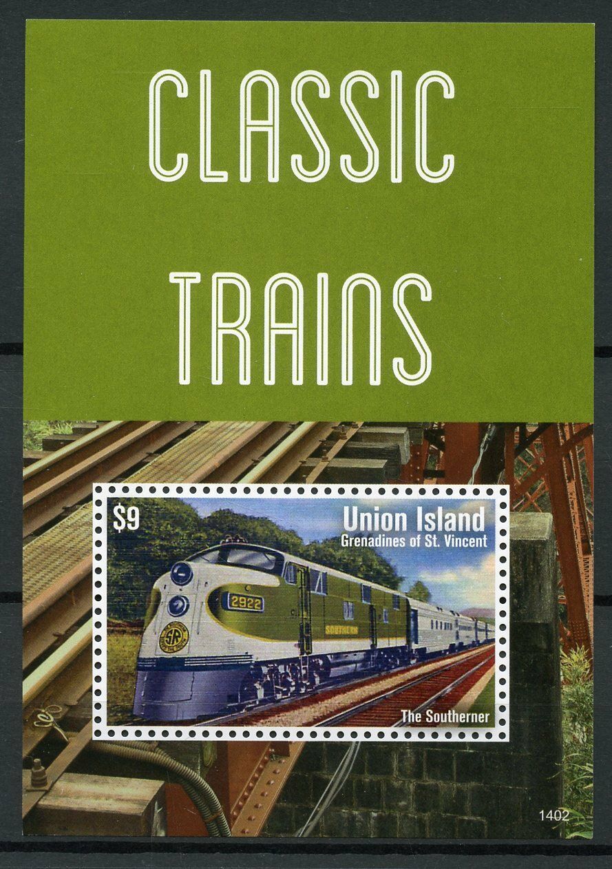 Union Island Gren St Vincent 2014 MNH Classic Trains Southerner 1v S/S Stamps