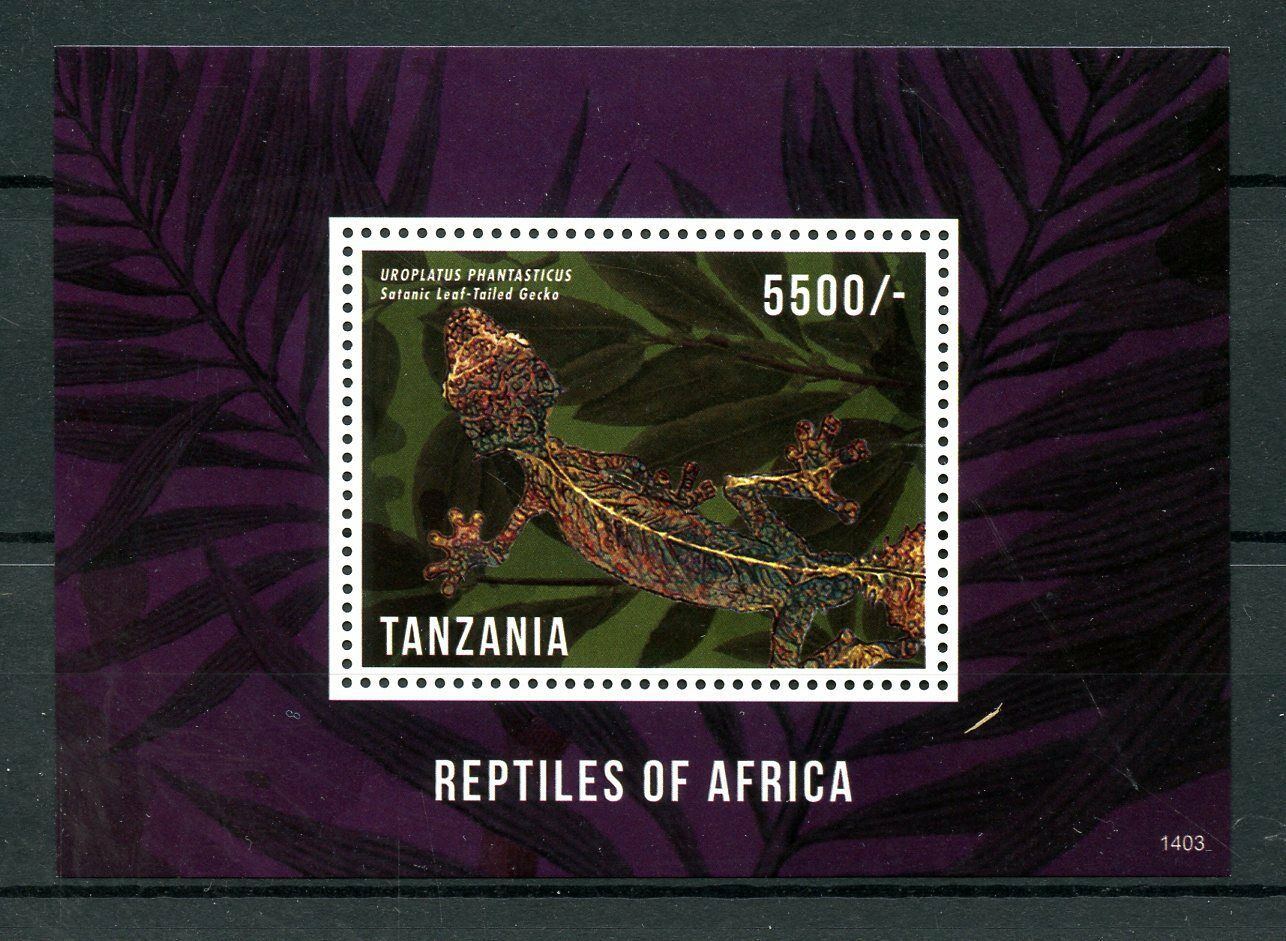 Tanzania Lizards Stamps 2014 MNH Reptiles of Africa Geckos Fauna 1v S/S