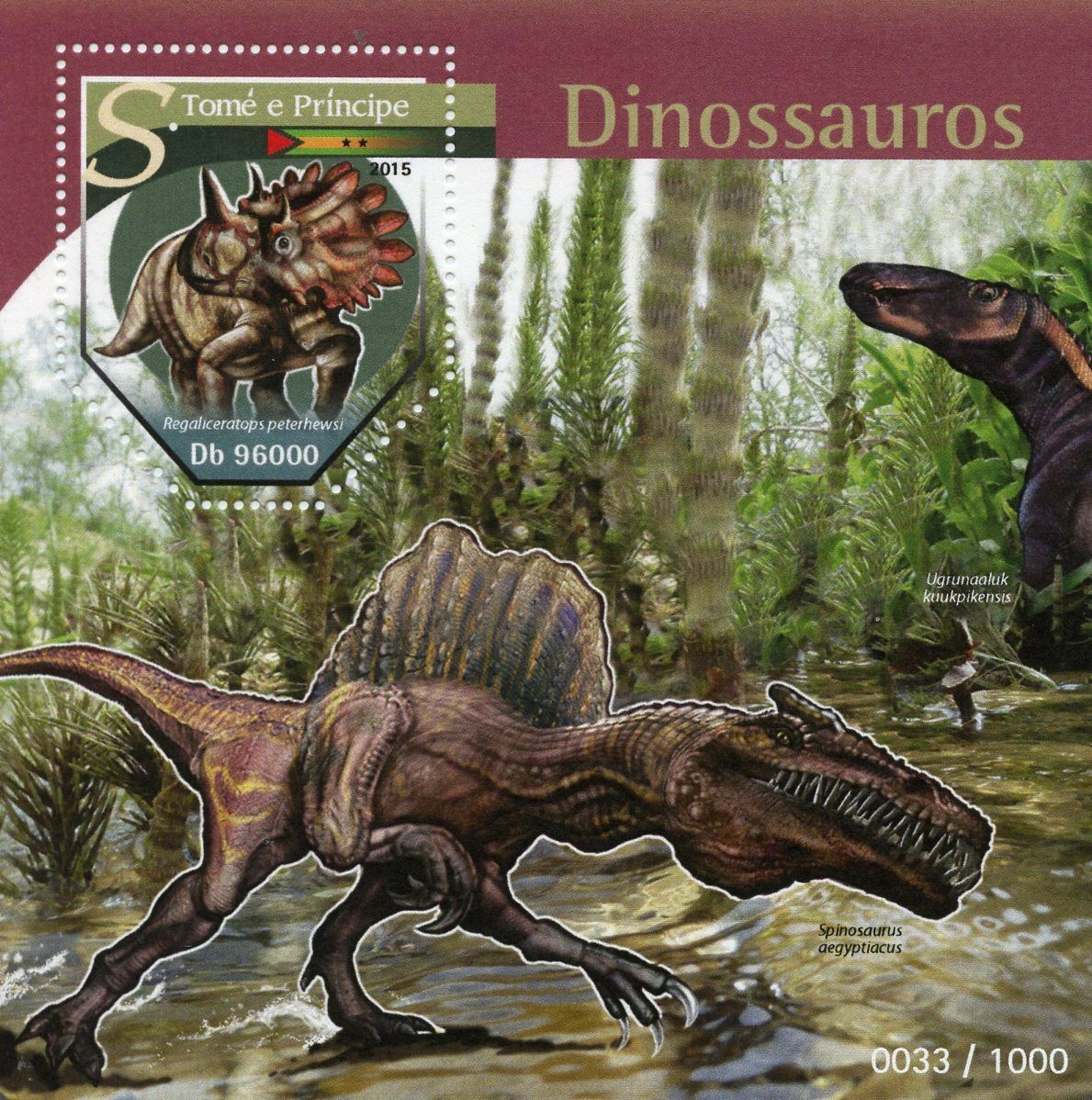 Sao Tome & Principe 2015 MNH Dinosaurs 1v S/S Regaliceratops peterhewsi Stamps