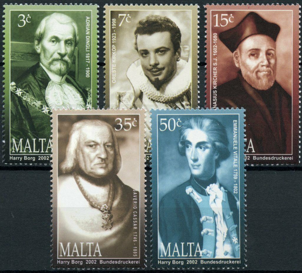 Malta People Stamps 2002 MNH Personalities Opera Singers Priests Scholars 5v Set