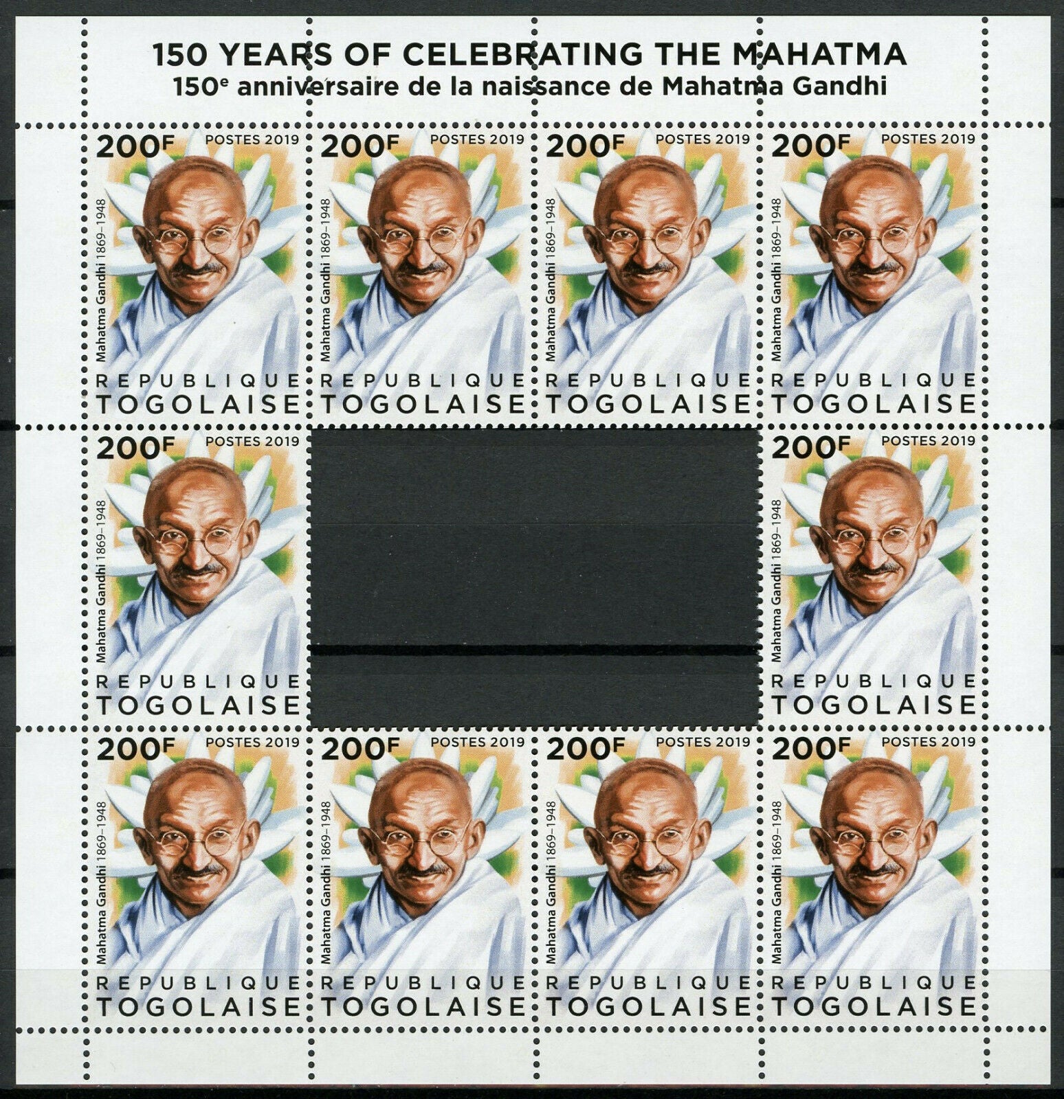 Togo Mahatma Gandhi Stamps 2019 MNH Famous People Historical Figures 10v M/S